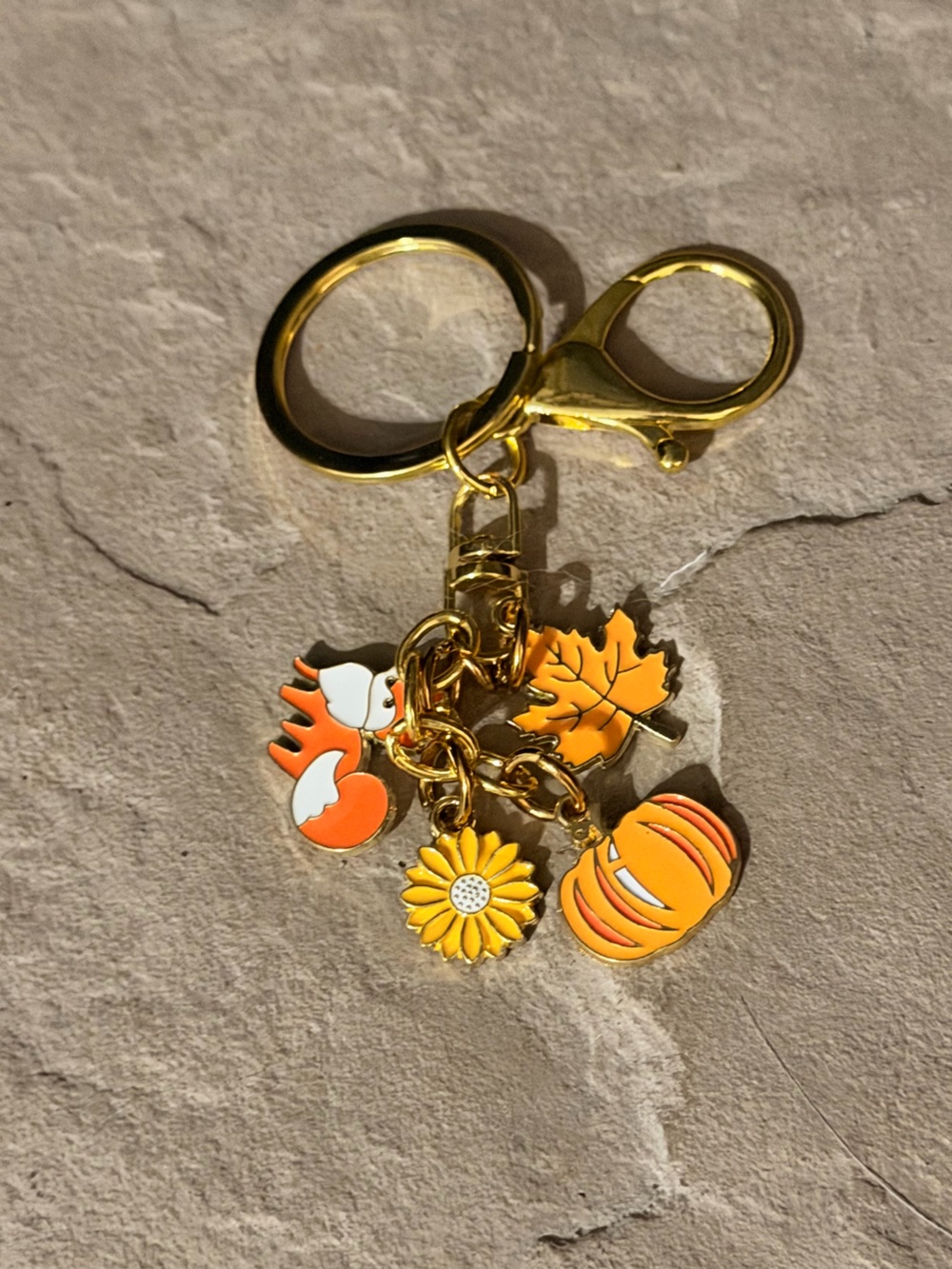 Autumn Enamel Bag Charm/Keychain - Fox, Pumpkin, Leaf, Sunflower 🌻
